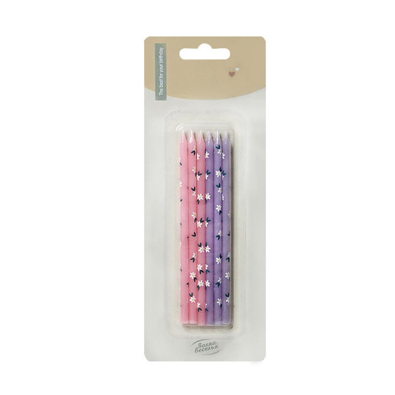 Candele floreali rosa e viola