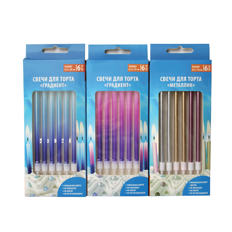 Candele sfumate a tre colori