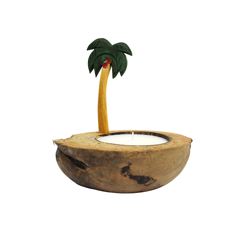 Candela per tazza per aromaterapia con barca di cocco