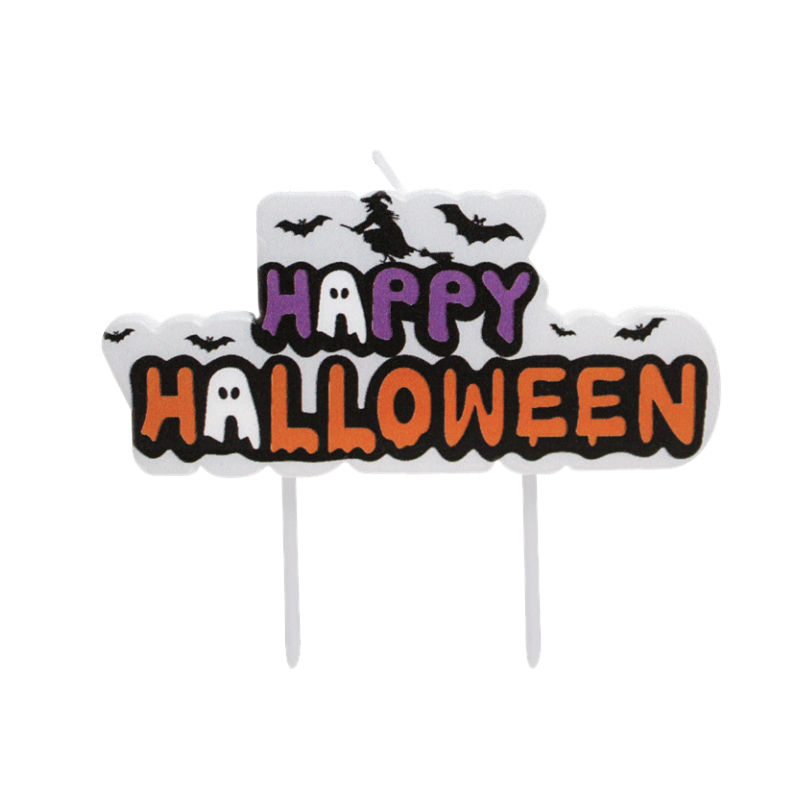 Candele con lettere di Halloween felice