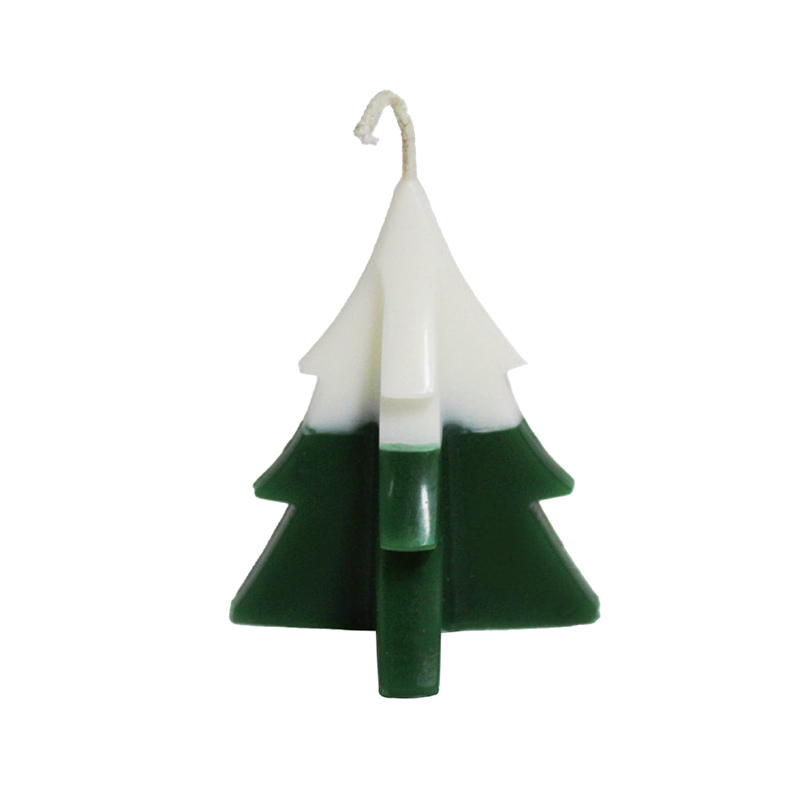 Candele bianche e verdi dell'albero di Natale